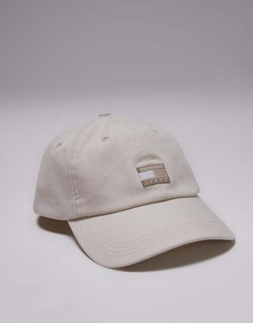 Tommy Jeans - Ecrufarvet kasket med flaglogo i kanvas, 2 af 3