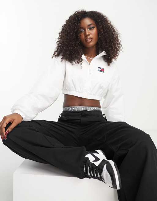 Tommy Jeans - Ekstra cropped vindjakke i hvid, 4 af 4