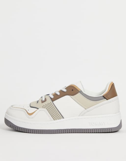 Tommy Jeans elevated basket sneakers in beige and white ASOS
