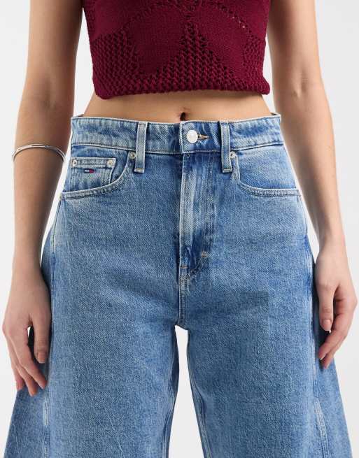 Tommy Jeans - Ella - Blå jeans i mellemvask med tøndeformede ben og mellemhøj talje, 5 af 5