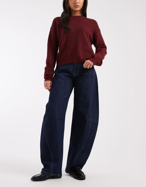 Tommy Jeans – Ella – Ciemnoniebieskie jeansy z baryłkowymi nogawkami i średnim stanem - view 1