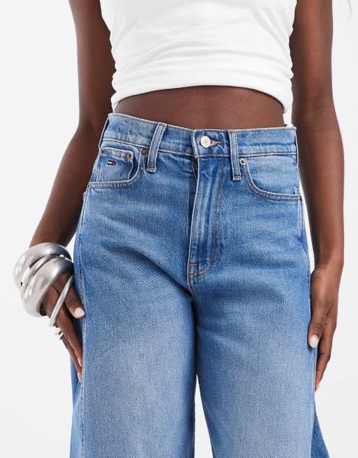 Tommy Jeans - Ella - Jeans a vita alta con gamba a cilindro lavaggio medio, 4 di 5