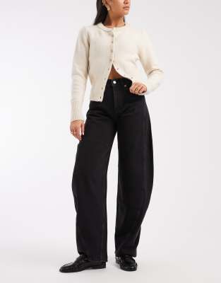Tommy Jeans Ella Mid Rise Barrel Jeans In Black