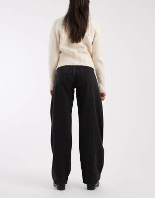 Tommy Jeans Ella Mid Rise Barrel Jeans In Black