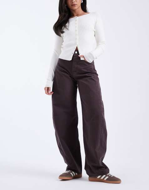 Tommy Jeans Ella mid rise barrel jeans in chocolate brown