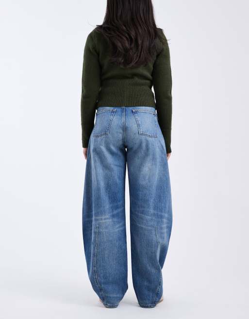Tommy Jeans Ella mid rise barrel jeans in faded mid wash, 3 of 5