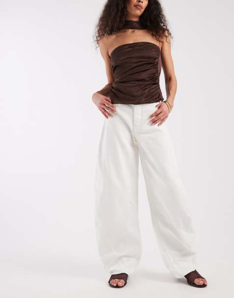 Tommy Jeans Ella mid rise barrel leg jeans in white - view 1