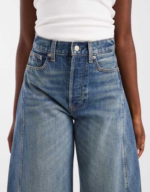 Tommy Jeans – Ella – Mörkblå jeans med barrelben, 5 av 5
