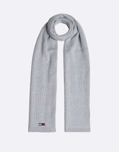 Tommy Jeans – Elongated – Schal in Hellgrau mit Flaggenlogo - view 1