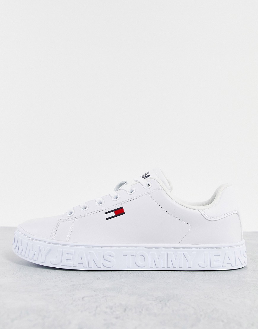 Tommy Jeans embossed logo sneaker in white