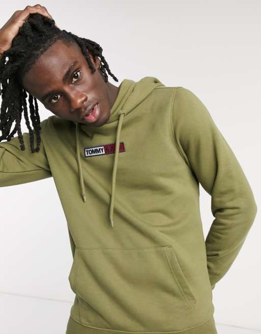 Olive box logo on sale hoodie