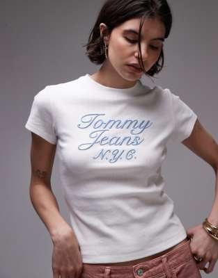 Tommy Jeans Embroidered Swirly Logo T-shirt