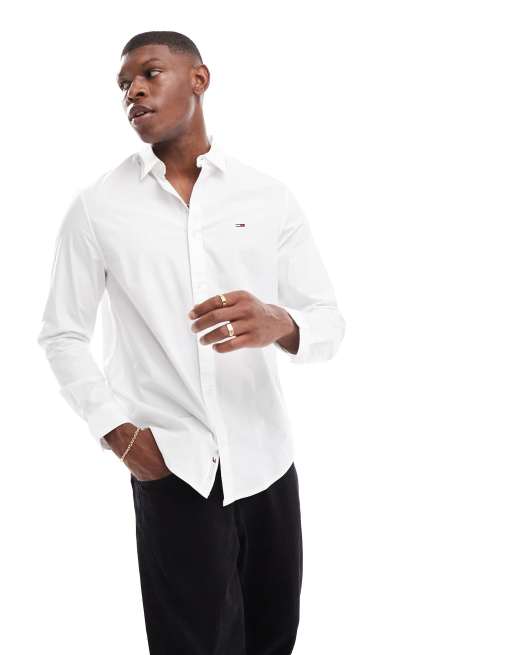 Tommy Jeans – Entry – Vit skjorta i regular passform av poplin