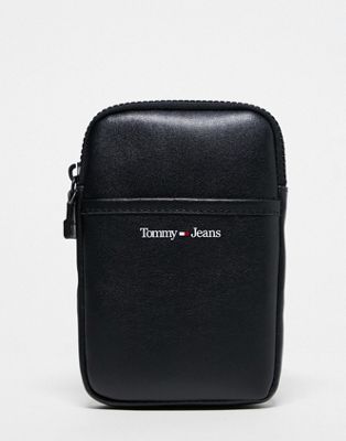 Tommy Jeans essental phone reporter bag in black