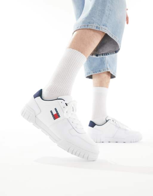Tommy Jeans Essential – Białe buty sportowe z podeszwami z przeszyciami