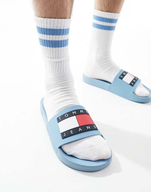 Tommy Jeans – Essential – Blå tofflor