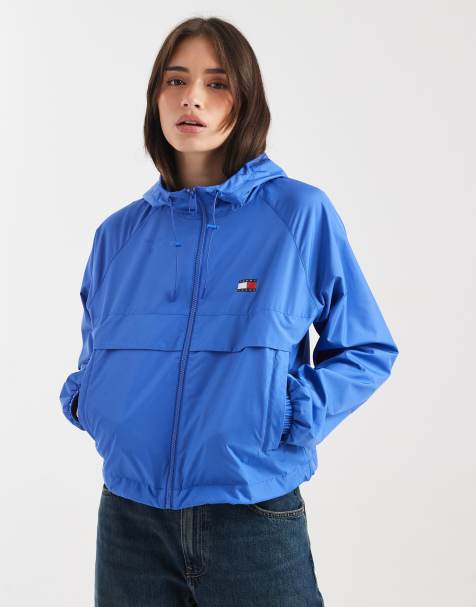 Tommy Jeans – Essential – Blå vindjacka med huva - view 1