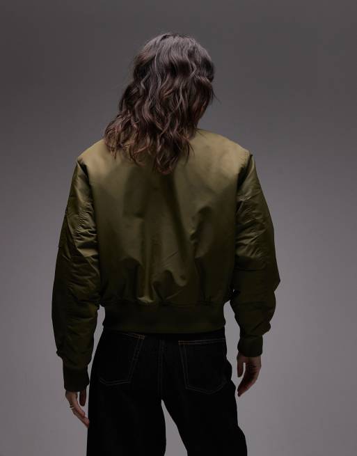 Tommy Jeans essential bomber jacket in olive green, 2 of 4