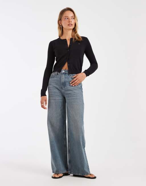 Tommy Jeans - Essential - Cardigan girocollo nero, 2 di 4