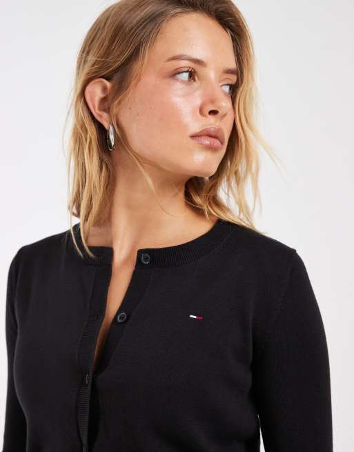 Tommy Jeans - Essential - Cardigan girocollo nero, 3 di 4