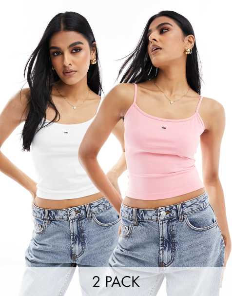 Tommy Jeans - Essential - Confezione da 2 top con spalline sottili multicolori - view 1