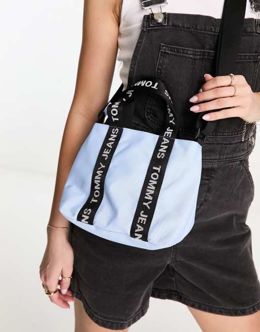 Tommy Jeans essential cross body bag in light blue | ASOS