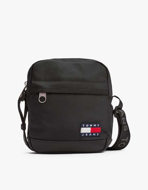 Tommy Jeans Essential crossbody reporter bag in black