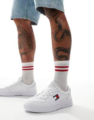 Tommy Jeans essential cupsole trainers in white