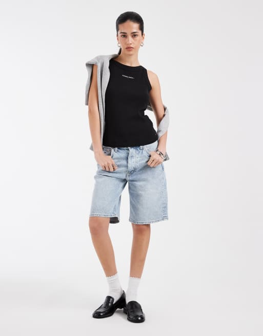 Tommy Jeans - Essential - Débardeur côtelé ajusté à logo - Noir, 2 de 4