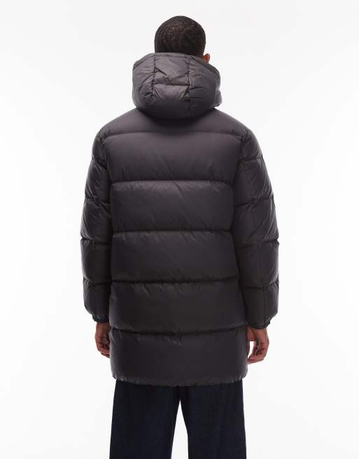Tommy Jeans essential down long puffer jacket in black, 3 of 5