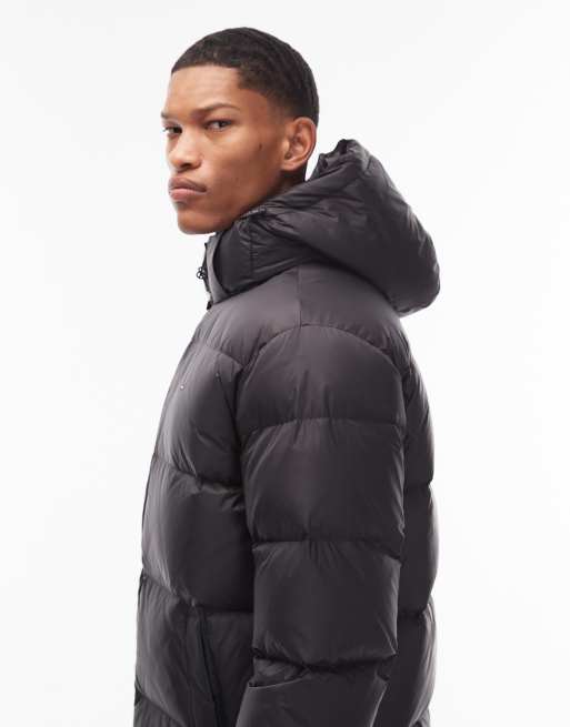 Tommy Jeans essential down long puffer jacket in black, 4 of 5