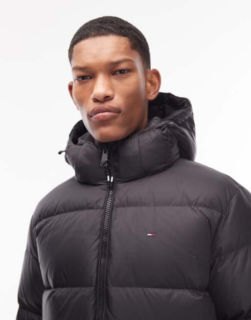 Tommy Jeans essential down long puffer jacket in black, 5 of 5