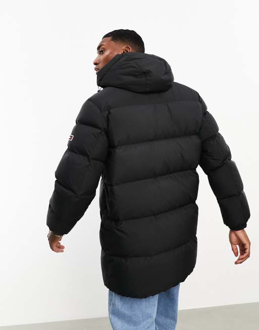 Tommy Jeans essential down parka in black | ASOS