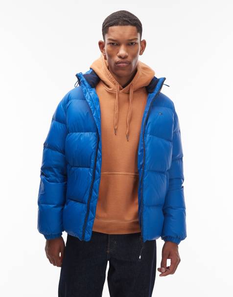 Tommy Jeans essential down puffer jacket in blue - view 1
