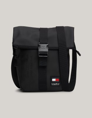 Tommy Jeans Essential Foldover Closure Crossover Bag in Black