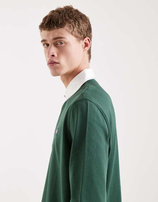 Tommy Jeans – Essential – Grön, avslappnad rugbytröja, 4 av 5