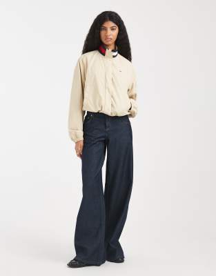 Tommy Jeans Essential High Neck Jacket In Neutral