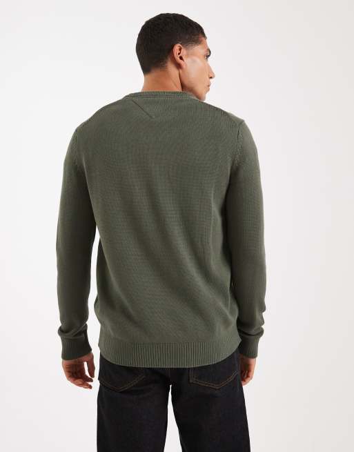 Tommy Jeans essential jumper in dark green, 3 of 5