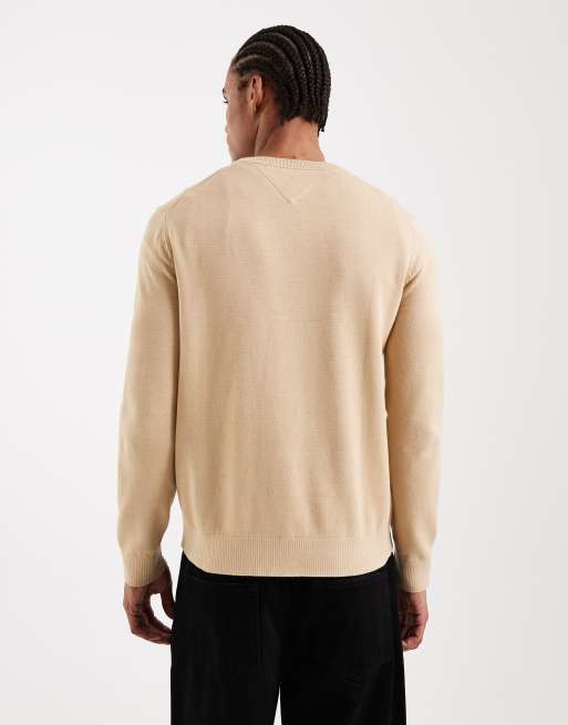 Tommy Jeans essential light sweater in beige, 3 of 5