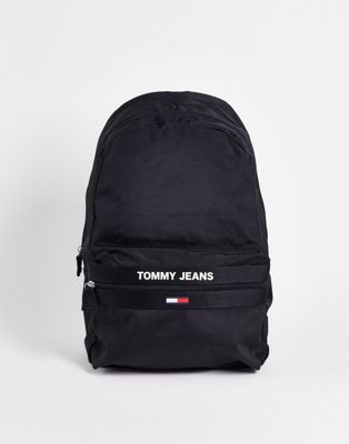 Tommy Jeans essential logo backpack in black