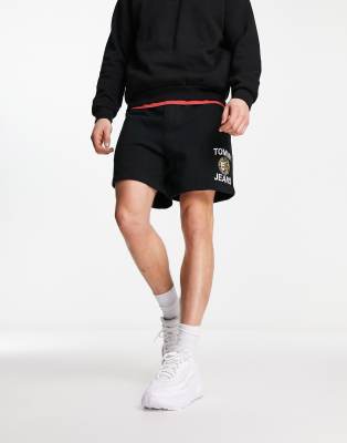 Tommy Jeans Essential Logo Jersey Shorts In Black