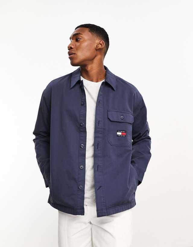 Tommy Jeans - essential logo overshirt in navy