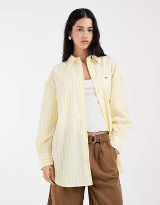 Tommy Jeans Essential Oversized Shirt In Neutral