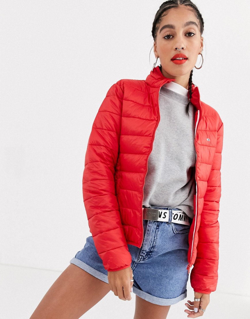Tommy Jeans Essential padded lightweight jacket-Red