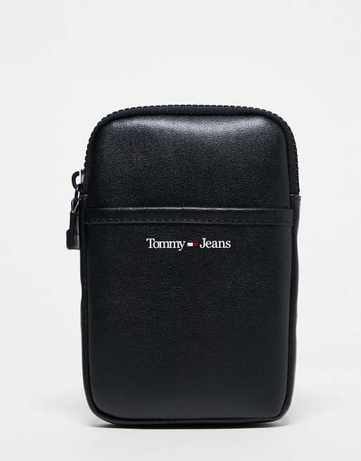 Tommy Jeans essential phone reporter bag in black ASOS