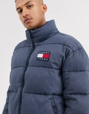 tommy jeans washed cotton padded jacket