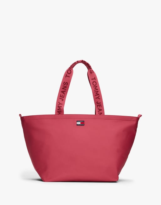 Tommy Jeans Essential repeat logo tote bag in bright pink