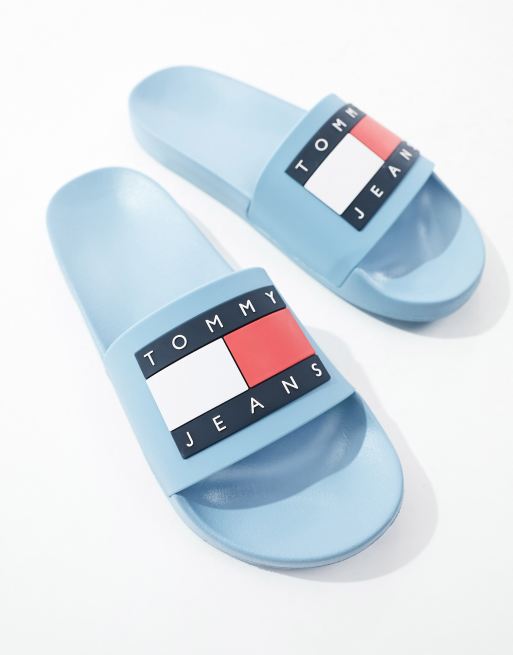 Tommy Jeans essential sliders in blue ASOS