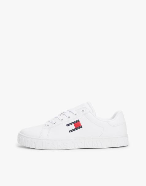 Tommy Jeans – Essential – Sneaker in Weiß mit flacher Plateausohle - view 1