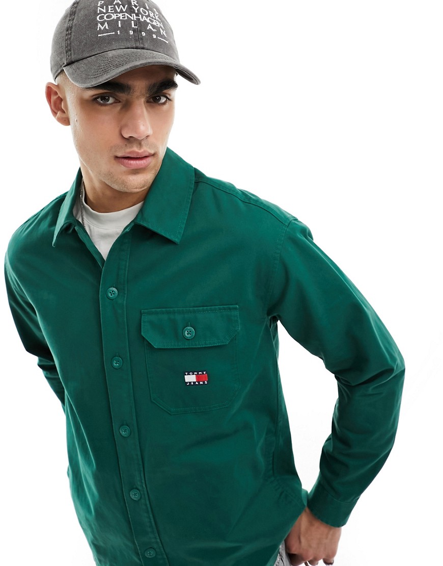 Tommy Jeans essential solid overshirt in green